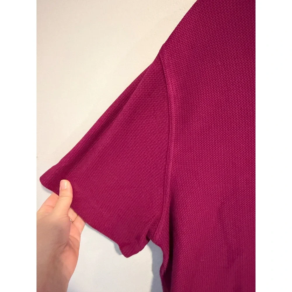 Banana Republic Mens Large Tall Magenta Pink Cotton Pique Pocket Polo Shirt